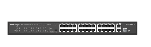 RG-ES126S-LP V2, 24-Port 10/100 Mbps with 2-Port Gigabit Rackmount PoE Switch
